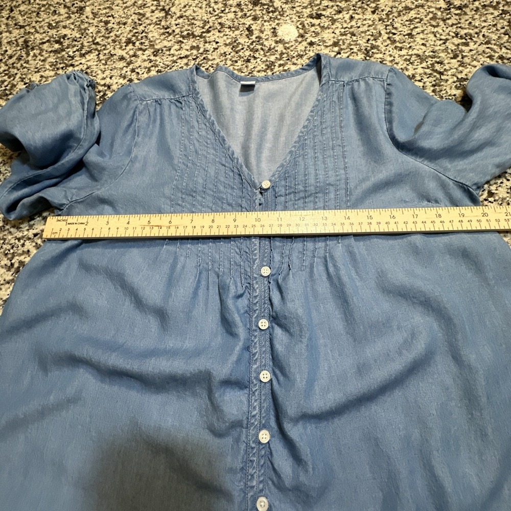 Old Navy Women's Chambray‎ Denim Button Front Midi Dress Size Medium - Picture 7 of 10